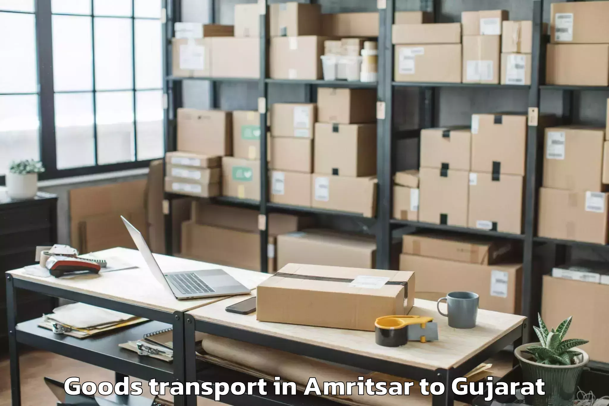 Reliable Amritsar to Jodiya Bandar Goods Transport